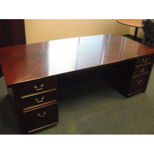 Executive Desk & Oversized Credenza, Starburst Cherry Allsold.ca